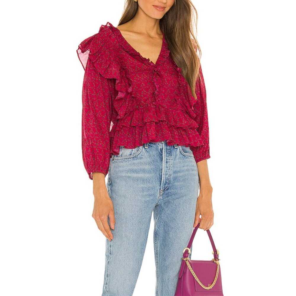 Something Navy Audrey Floral Top